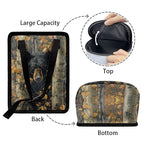 Bear Hunting Camo Print Car Trash Can with Lid, Leak Proof Auto Trash Bag Hanging Vehicle Garbage Can Multipurpose Storage Container for Back Seat Road Trip