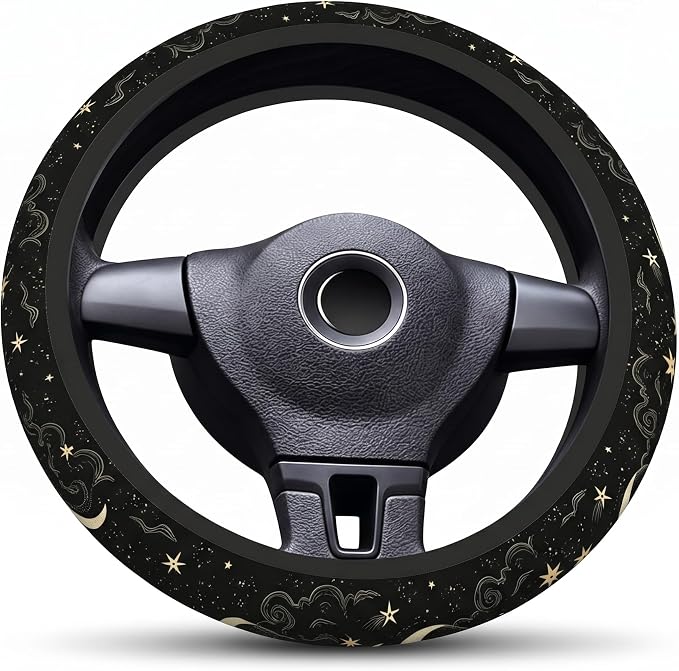 15 Inch Neoprene Steering Wheel Cover Non-Slip (Star Moon)