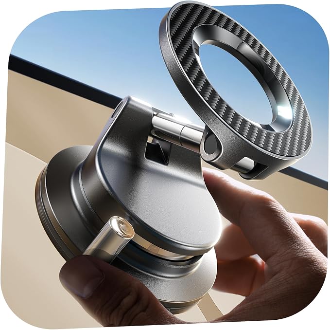 for Magsafe Car Mount, Magnetic Phone Holders for Your Car Vacuum, Phone Mount for Car Accessories for Women Men Jeep BMW, Suction Holder Kits, for iPhone 17 Pro Max 16 15 14 13 12,Carbon Fiber