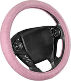 Sanrio Hello Kitty Pink Car Steering Wheel Cover, Universal Fit Cute Car Accessories for Women Stylish Decor Gifts Hello Kitty Accessories - Fits Standard Wheels 14.5"-15"