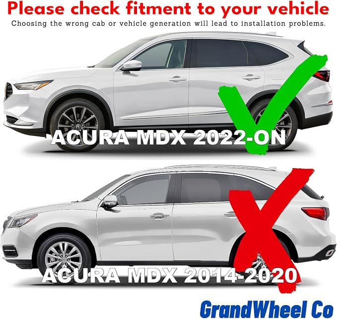 GrandWheel Window Deflectors Smoke Tinted in-Channel Side Window Vent Visor Deflectors Rain Guards Compatible with Acura MDX 2022-2026 - 4 pcs. GW1019