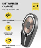 MPQMWD Charge Pro Qi2 MagSafe Charger Car Mount, 15W Fast Magnetic Wireless Charging Suction Cup Phone Holder for Dashboard/Windshield Compatible with iPhone 16/15/14/13/12 Pro Max Plus, S25