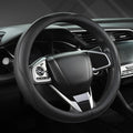 Microfiber Leather Car Steering Wheel Cover for Honda Civic, CR-Z, Insight, S2000,14-14.25 inch (Black Line-Small Size)