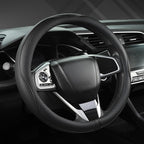 Microfiber Leather Car Steering Wheel Cover for Honda Civic, CR-Z, Insight, S2000,14-14.25 inch (Black Line-Small Size)