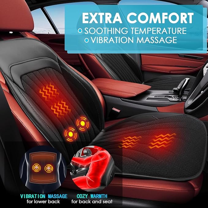16 Fans 3 in 1 Cooling Massage Seat Covers for Cars,Cooling Comfortable Seat Cover, Universal Seat Cushion for Four Seasonsr&Massage (Black-1)