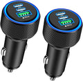 USB C Car Charger, 2Pack 3-Port 67W Dual PD USB-C&USB-A Car Power Cigarette Lighter USB Charger 3 in 1 PD/QC Type C Fast Car Charge for iPhone 17 17 Pro Max 16 15 14 13 12/Galaxy S26 S25/Pixel
