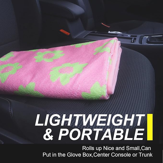 Back Seat Cover for Car Trucks Van SUV Jeep,Waterproof Rear Bench Towel Seat Covers for Dogs and Kids,Automotive Backseat Protector (Flower and Pink)