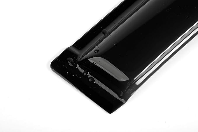 Side Window Wind Vent Deflectors fit for 1997-2006 Jeep Wrangler (TJ) 2-Door, 2pcs Out-Channel Tape-On Nice Rain Guards Set, Dark Smoke Nice Window Visor 92054