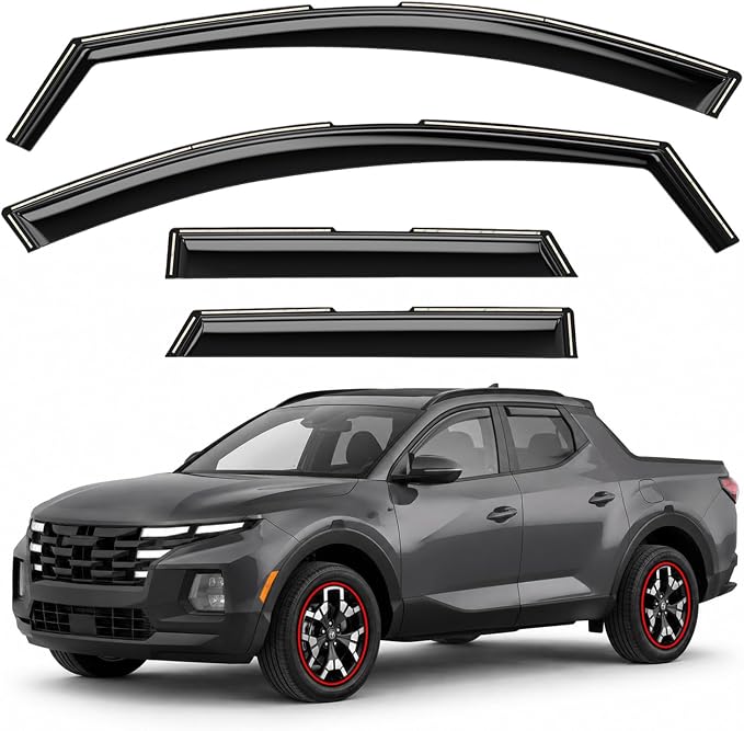 Window Deflectors Smoke Tinted In-Channel Side Window Vent Visor Deflectors Rain Guards Compatible with Santa Cruz 2022-2026 - 4pcs. GW0330