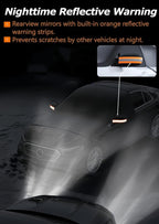 Windshield Snow Cover,Oxford Fabric Winter Frost Cover with Side Window and Rearview Mirror Protector, Extra Large Magnetic Frost Guard Windshield Cover for Most Cars,SUV,Sedan,Truck (Orange)