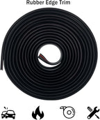 Door Edge Guard U Channel Rubber Edge Trim Self Adhesive Metal Edge Protection Guard for Most Car Doors, Hatches, Lockers, Panels (10Ft, Black)