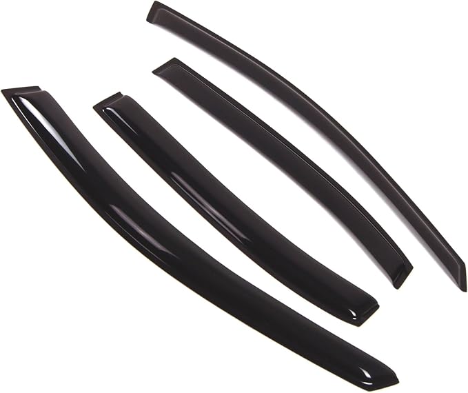 WD2-259 Dark Smoke 4 Pcs Set Window Visor (Outside Mount) Deflector Rain Guard Compatible with 2006-2010 Hyundai Sonata