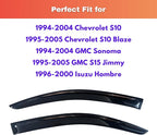 KPY Rain Guards Fit for 1994-2004 Chevrolet S10/GMC Sonoma, Out-Channel Window Visors Vent Wind Deflectors 2PC, Truck Accessories for 1995-2005 Chevy S10 Blazer/GMC S15 Jimmy, 1996-2000 Isuzu Hombre