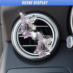 ZIMISI Car Vent Clip, Dual Butterfly Air Vent Clips, Bling Diamond Car Diffuser Clips, Cute Air Conditioning Outlet Decoration, Butterfly Car Accessories for Women (4Pcs/Purple)