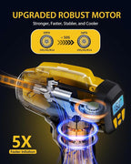 Tire Inflator Portable Air Compressor - Super Fast - 21V Rechargeable Battery Powered Handheld 160PSI Tire Inflator, Dual Power Supply Modes, Portable Air Pump for Car Motorcycle E-Bike