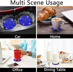 2pcs Bling Car Cup Holder Coaster, 2.75 inch Anti-Slip Shockproof Universal Fashion Car Coasters Insert Bling Crystal Rhinestone Automotive Interior Accessories for Women (2 pcs, Blue)