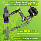 Cell Phone Mount for Truck Phone Holder for Truck Drivers - Heavy Duty Suction Cup + Dashboard Pad, iPhone Holder for Dashboard Window 16.9 inch Long, for iPhone & Samsung, Big Rig Trucker, Blue