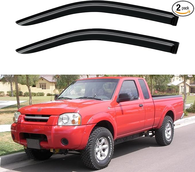 Window Visors Rain Guards for 1998-2004 Nissan Frontier Regular/King/Crew Cab, Out-Channel Window Vent Wind Deflectors Visors Shades for 2000-2004 Nissan Xterra