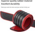 4PCS Car Door Sill Protector,Anti-Scratch Rubber Car Door Protector Edge Guards for Door Steps,Universal Waterproof Door Threshold Strips Exterior Accessories for Car Truck SU (Black+Red, Width 1.57")