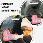 Two Horses Standing On The Grass Car Seat Back Kick Protectors,2 Pack Kick Mats With Storage Pockets For Vehicles To Protect From Dirt Mud Scratches