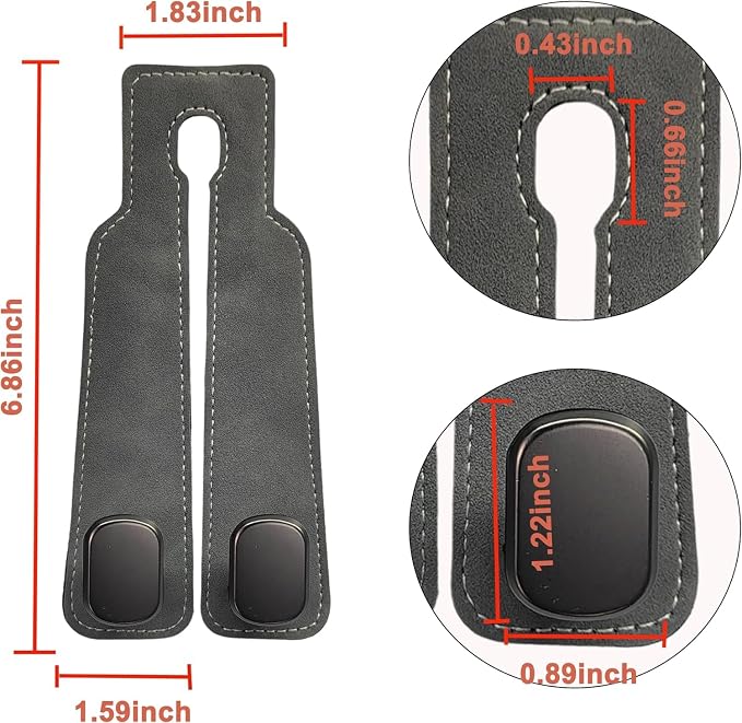 Amelity Car Headrest Hooks, Purse Hook for Vehicle 4 Pack Gray | Universal Car Interior Accessories for Women, Available in 2/4 Pack, Storage Hanger Holds Purses, Backpacks, Grocery Bags