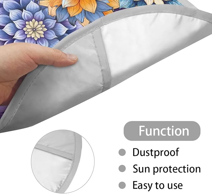Steering Wheel Sun Cover Boho Floral Car Accessories for Women 17 inch Universal Anti-Heat Steering Wheel Sun Block Cover for Cars SUV Trucks Sedan