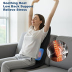 Back Massager with Heat, Massage Seat Cushion with 3D Back Traction, 8 Vibrating Motors Massager Chair Pad for Full Body Pain Relief, Ideal Gift for Father's Day/Parents/Friends Using in Office/Home