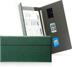 CoBak Leather Car Registration and Insurance Holder with Magnetic Compartment - Vehicle Glove Box Organizer for Driver License, Cards, Emergency Cash - Auto Truck Accessories Case, Dark Green