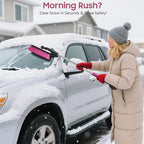 39in Car Snow Brush Ice Scraper 360° Rotating, Magenta Pink