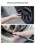 20-220PSI Dual Head Tire Pressure Gauge, 13.8-Inch Stainless Steel Semi Truck Tire Gauge, Accurate Pencil Air Pressure Checker for Truck, RV, Trailer, Straight-On Air Gauges Easy to Carry