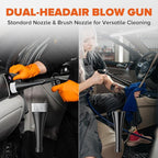 Tornado Car Cleaning Gun Interior Dryer Air Blow Gun, Automotive Tool Car Detailing Supplies High Pressure Air Gun, Car Detailing Cleaner Kit for Car Quickly Blasts Dirt and Dust Works with Air Silver