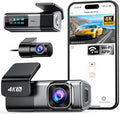 4K Dash Cam Front and Rear, Built-in 5G WiFi, Dash Camera for Cars 4K Front and 1080P Rear, Dashcams for Cars Loop Recording, Gravity Sensor, 24-Hours Parking Mode, SD Card NOT Included