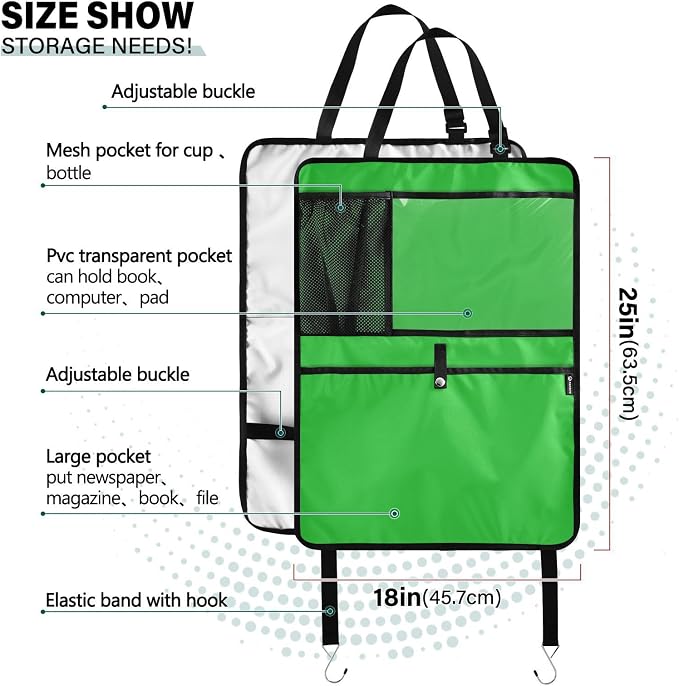 Seat Back Protector Malachite Car Rear Seat Back Anti Kick Pad, Back of Seat Protector for Kids Feet Car Seat