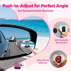 Heart Shaped Blind Spot Mirrors for Car 2 Pack - HD Glass Frameless, Adjustable Angle Wide View Convex Mirror Stick to Side Mirror Blindspot, Cute Girly Heart Car Accessories for Women