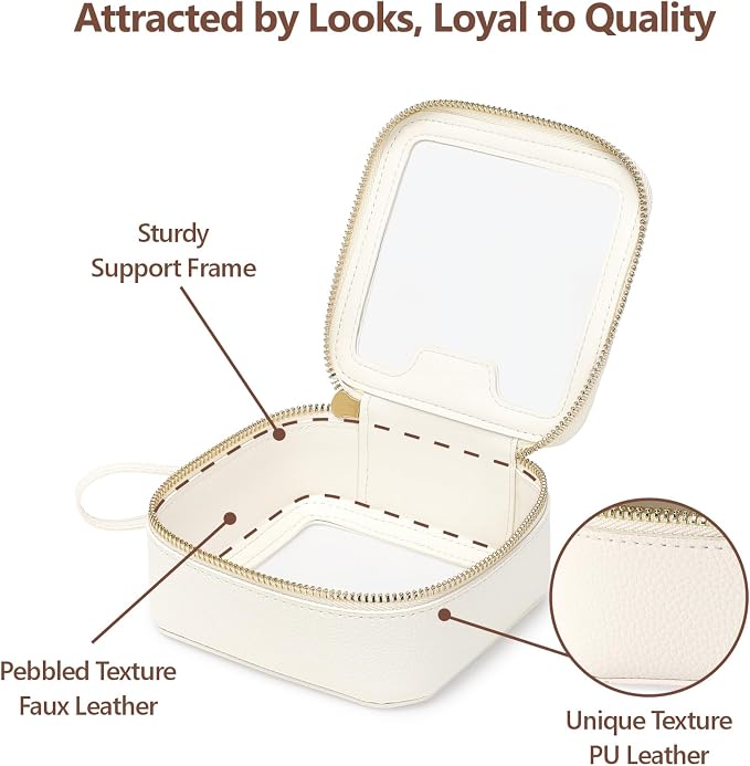 Clear Makeup Bag - TSA Approved Toiletry Bag for Carry-on & Checked Luggage, Water Resistant Car Storage Organizer with Reinforced Seams