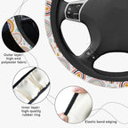 Boho Rainbow Steering Wheel Cover, Cute Print Steering Wheel Cover Protector, Ultra Thin Breathable Non-Slip, Car Accessories for Women, for Steering Wheel with a Diameter of 14.5"-15"