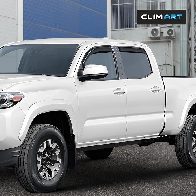 in-Channel Incredibly Durable Rain Guards for Toyota Tacoma 2016-2023 Double Cab, Truck Accessories, Vent Window Visors, Vent Deflector, Original Window Deflectors, 4 pcs - 616173