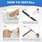 1/5" 13FT Rubber Edge Trim, Flexible U Channel Edge Guard Protector for Keen Edge Sheet Metal Car Doors Hatches Table Corners, Black