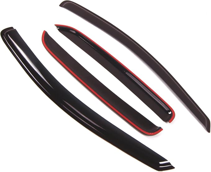 WD2-171 Dark Smoke 4 Pcs Set Window Visor (Outside Mount) Deflector Rain Guard Compatible with 2008-2009 Ford Taurus