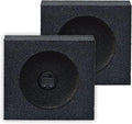 QBomb QBTW6.5 Single 6.50 Inch Heavy Duty MDF Material Car Audio Speaker Enclosure Boxes with Bedliner Spray Coating Finish, 2 Pack