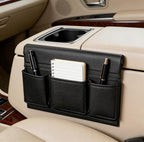 Car Door Window Armrest Pad, Artificial Leather Side Storage Box, Auto Interior Organizer Pocket for Truck SUV, Black