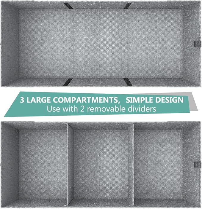 Trunk Organizer for Car, Car Organizer, Sturdy Trunk Organizer for SUV, Non-Slip Bottom, Storage Organizer for Sedans, Van, Jeep, Grocery, Large 3 Compartments, Blue 32"×13"×10.6"