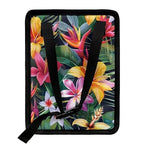 Tropical Hiiscus Plumeria Print Car Trash Can with Lid, Leak Proof Auto Trash Bag Hanging Vehicle Garbage Can Multipurpose Storage Container for Back Seat Road Trip