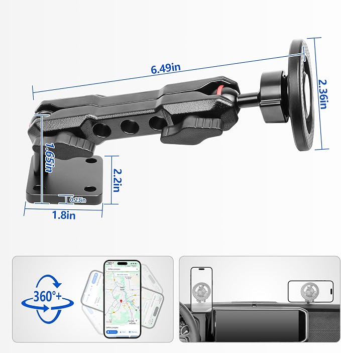 Phone Mount for 2024 2025 2026 Jeep Wrangler, Dashboard Phone Holder Dash Mount for New Jeep Wrangler JL JLU 4XE Jeep Gladiator JT Accessories, Magsafe Phone Mount Fit 12.3" Screen