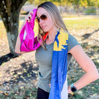 Car Seat Towel Cover – Hooded Moisture-Wicking Microfiber Seat Protector – 30" x 60" – for Runners and Outdoor Enthusiasts – Happy Hour