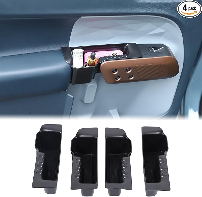 Car Door Handle Storage Organizer Compatible with Ford Maverick 2022-2025 2026, Front Rear Door Handle Armrest Insert Tray Glove Pallet Box Side Door Storage Box TPE Interior Accessories