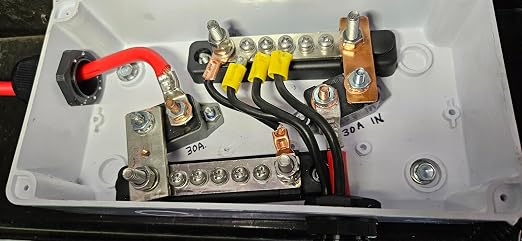 250 Amp Power Distribution Block 12V Marine Positive and Negative Buss Bar 48v Battery Terminal Block Dc Ground Bus Bar for Boat Automotive Busbar Kit - 2 x M8 Post, 12 x M5 Screws