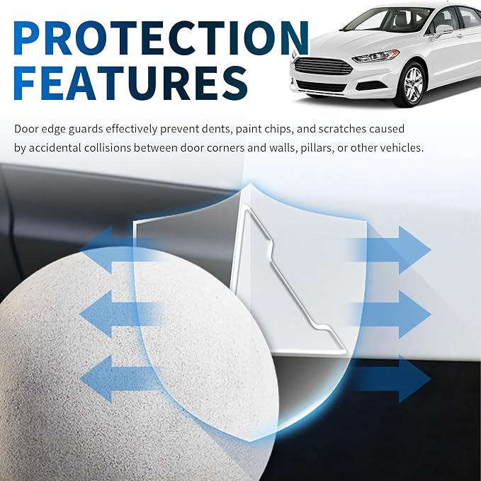 8PCS Transparent Car Door Edge Guards Kit,Anti-Collision & Anti-Scratch Car Door Edge Protector,Self-Adhesive Cars Doors Corner Protector Automotive Exterior Accessories