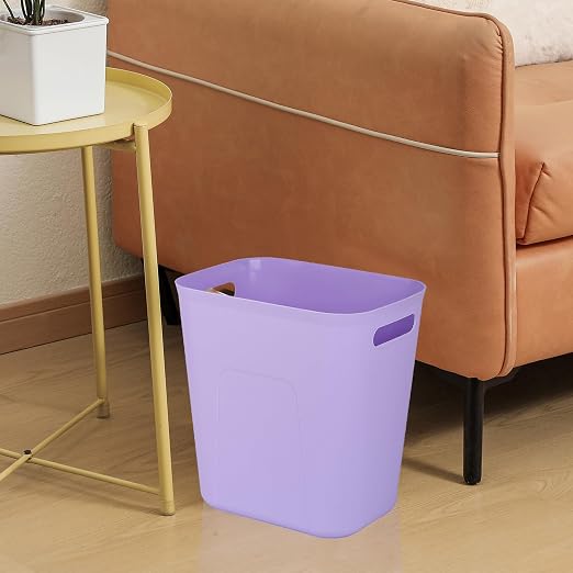 Plastic Small Bathroom Trash Can Wastebasket, 3.5 Gallon, Purple | Compact Sturdy Garbage Can for Bathroom, Laundry Room, Kitchen, Office, Kids Room, Dorm, Durable, Easy to Clean