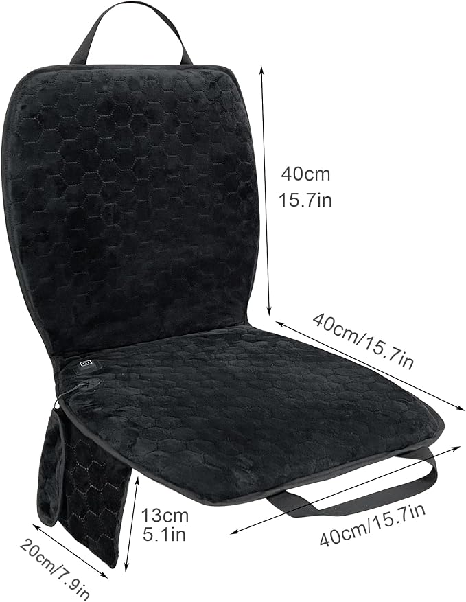 Portable Heated Seat Cushion (No Power Bank) - Premium Heated Camping Chair Pad, Foldable Heated Stadium Seat for Bleachers, USB Powered for Sports & Concerts - Grey